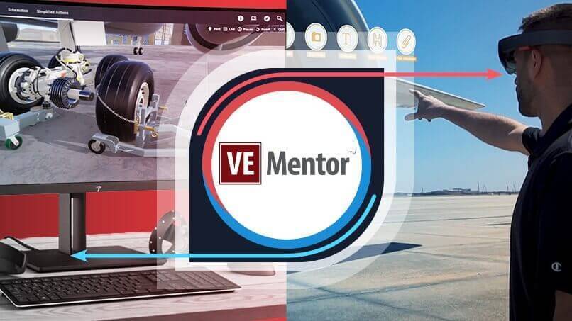 Virtual reality mentorship session with a guide assisting a person in VR